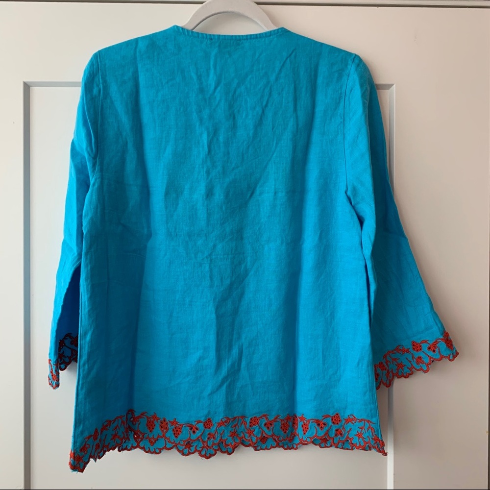 J.Crew Embroidered linen tunic - Picture 4 of 5